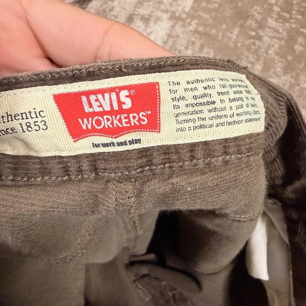 Vintage Levi's W511 Workers Pants Mens‎ 35x29 Brown Corduroy Y2K Classic